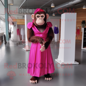 Magenta chimpanse maskot...