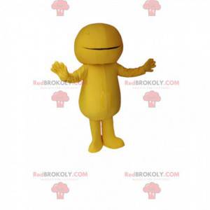 Mascote do boneco de neve amarelo. Fantasia de boneco de neve