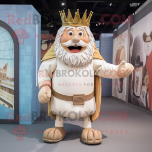 Beige King maskot drakt...