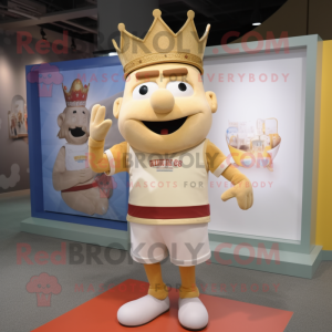 Beige King mascotte kostuum...