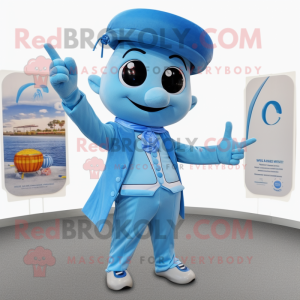 Sky Blue Gyro maskot kostym...