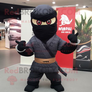 nan Ninja mascot costume character dressed with a Tank Top and Wraps
