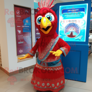 nan Tandoori Chicken mascot costume character dressed with a Midi Dress and Shawl pins