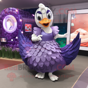 Purple Swan maskot kostym...
