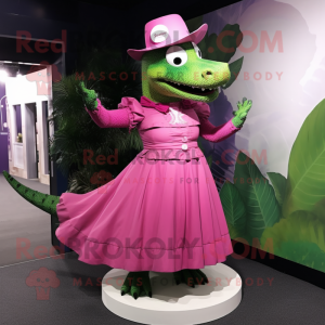 Magenta krokodil mascotte...