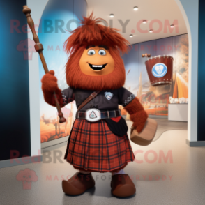 Rust Bagpipe mascot costume character dressed with a A-Line Dress and Handbags