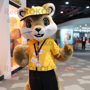 Gold Civet maskot kostume...