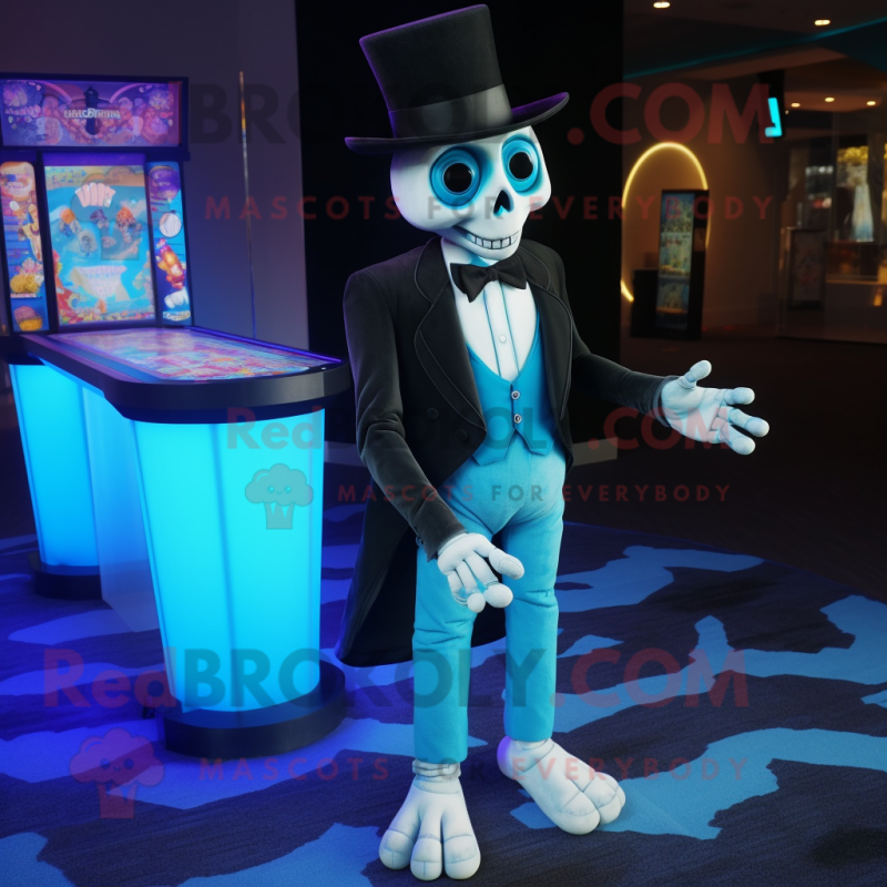 Cyan Undead mascot costume character dressed with a Tuxedo and Wraps