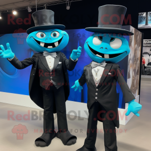 Cyan Undead mascot costume character dressed with a Tuxedo and Wraps