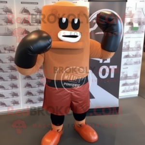 Rust Boxing Glove mascot costume character dressed with a Tank Top and Clutch bags