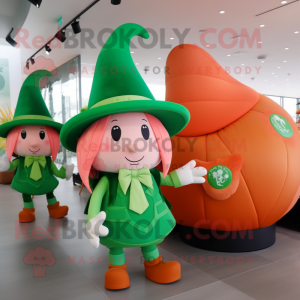 Peach Leprechaun Hat maskot...