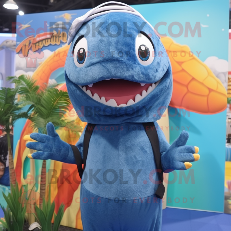 nan Barracuda mascot costume character dressed with a One-Piece Swimsuit and Beanies nan Barracuda mascot costume character dressed with a One-Piece Swimsuit and Beanies
