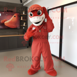 Red Snake maskot kostume...