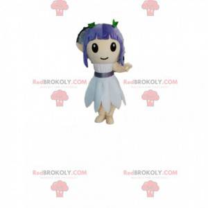 Garota mascote com cabelo roxo. - Redbrokoly.com