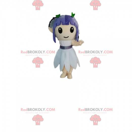 Chica mascota con cabello morado. - Redbrokoly.com