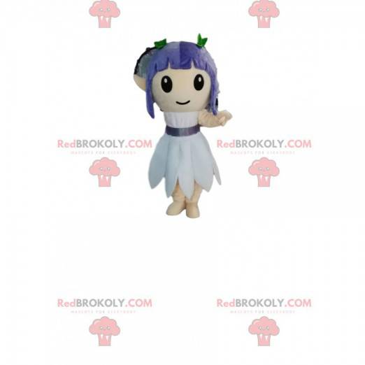 Garota mascote com cabelo roxo. - Redbrokoly.com