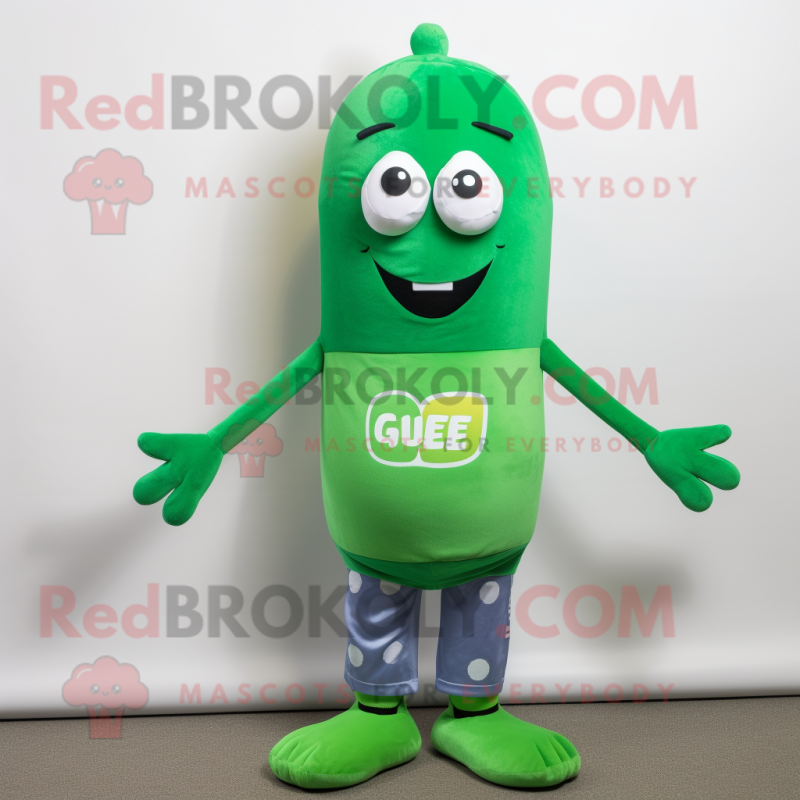 Green Aglet mascot costume character dressed with a Graphic Tee and Headbands