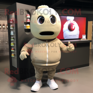 Cream Grenade mascot costume character dressed with a Sweatshirt and Headbands