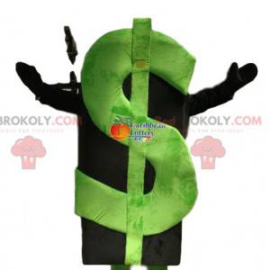 Mascotte de Dollar vert. Costume de dollar vert - Redbrokoly.com