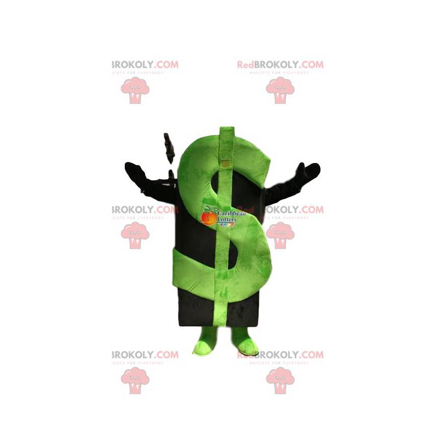 Green Dollar maskot. Grøn dollar jakkesæt - Redbrokoly.com