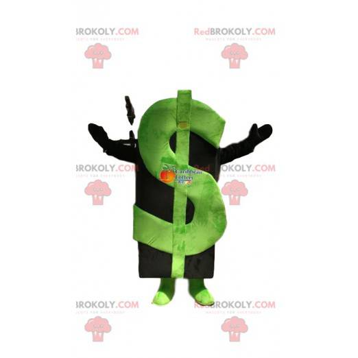 Green Dollar maskot. Grøn dollar jakkesæt - Redbrokoly.com
