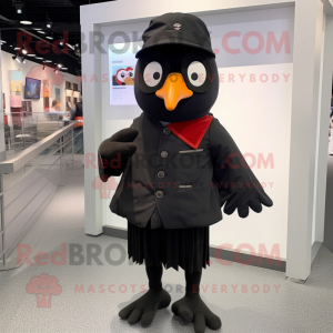 nan Blackbird mascot costume character dressed with a Dress Pants and Beanies
