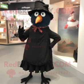 nan Blackbird mascot costume character dressed with a Dress Pants and Beanies