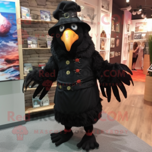 nan Blackbird mascot costume character dressed with a Dress Pants and Beanies