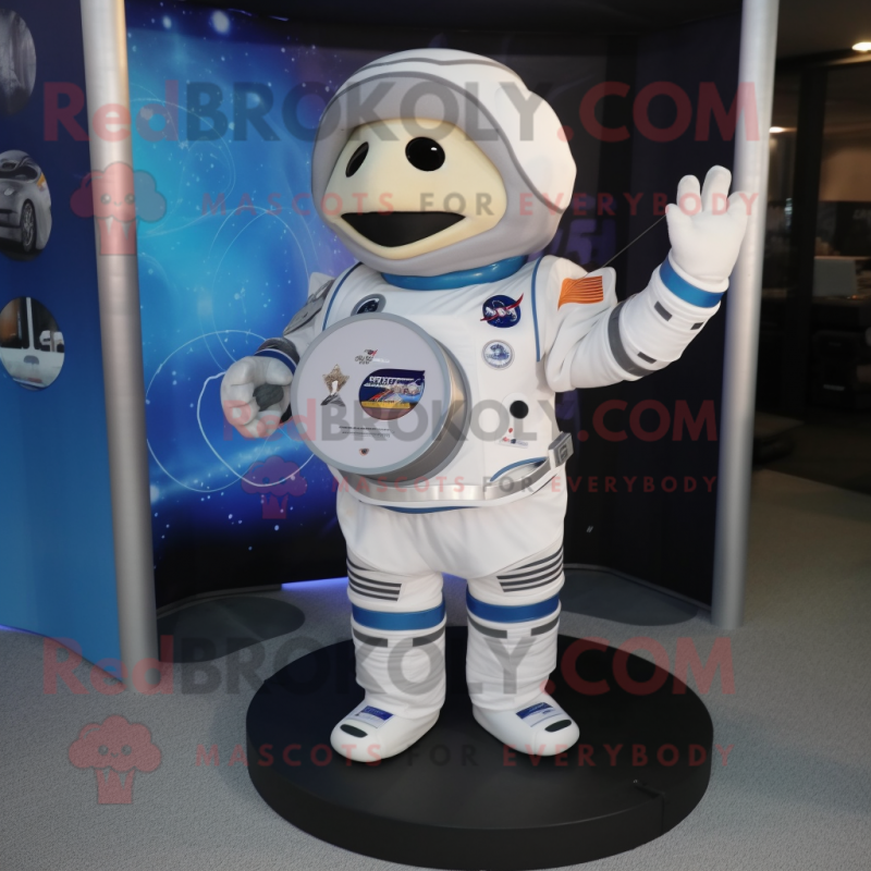 nan Astronaut mascot costume character dressed with a A-Line Skirt and Pocket squares