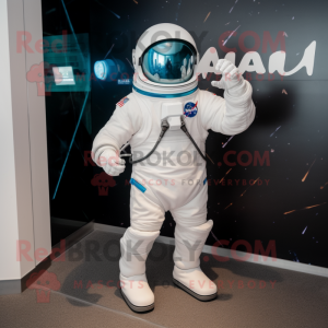 nan Astronaut mascot costume character dressed with a A-Line Skirt and Pocket squares