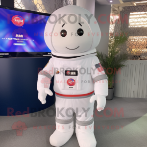 nan Astronaut mascot costume character dressed with a A-Line Skirt and Pocket squares