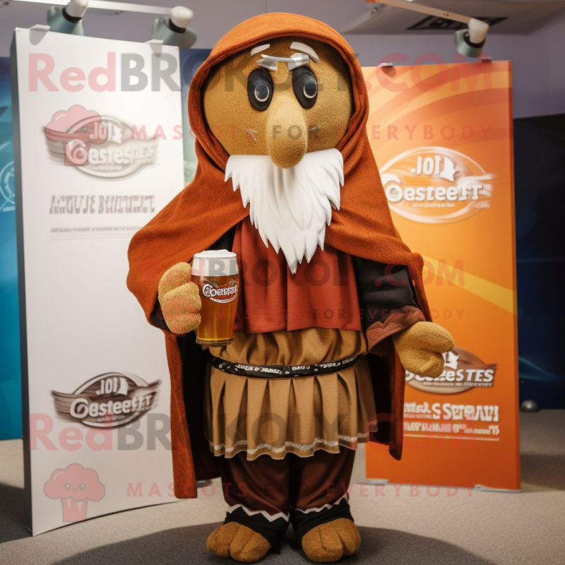 Rust Guinness mascot costume character dressed with a Shorts and Shawls Rust Guinness mascot costume character dressed with a Shorts and Shawls