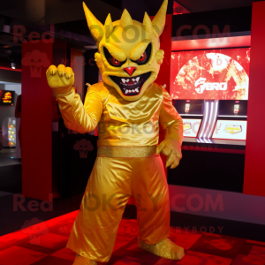 Gold Demon mascotte kostuum...