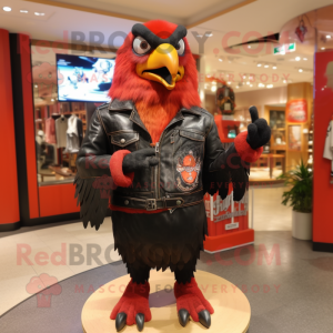 Red Crow maskot drakt figur...