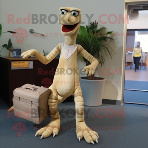 Beige Coelophysis mascotte...