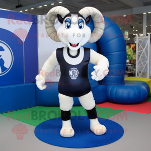 Navy Ram mascot costume character dressed with a Bikini and Foot pads