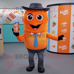 Orange sodavandsdåse maskot...