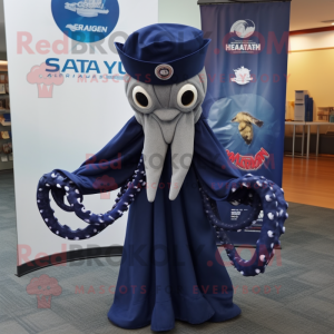 Navy Kraken maskot kostume...