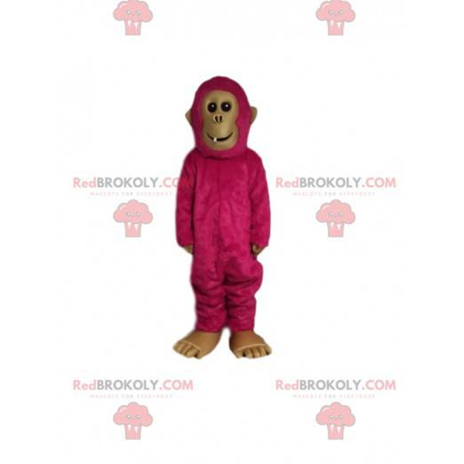 Fuchsia monkey mascot. Fuchsia monkey costume - Redbrokoly.com