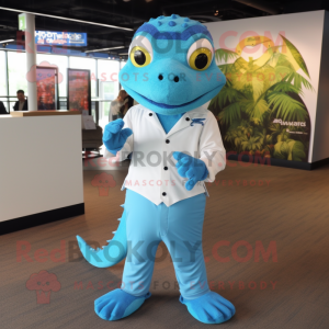 Sky Blue Lizard mascotte...