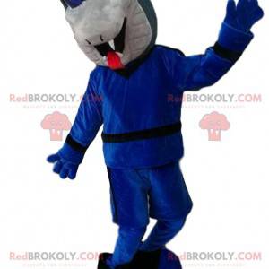 Gray snake mascot with a blue set. - Redbrokoly.com
