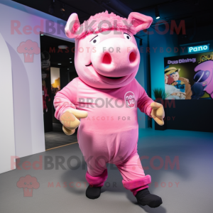 Mascotte de cochon rose...