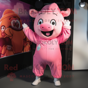 Mascotte de cochon rose...