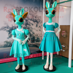 Cyan Roe Deer mascotte...