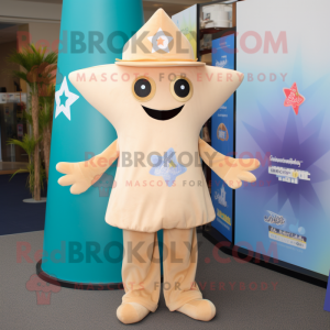 Cream Starfish maskot drakt...