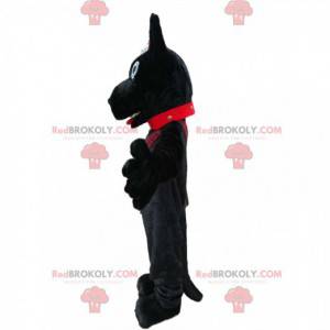 Mascota de perro negro con gorra de estilo escocés -