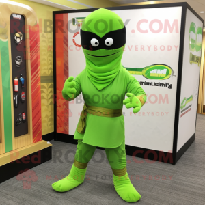 Lime Green Ninja mascotte...