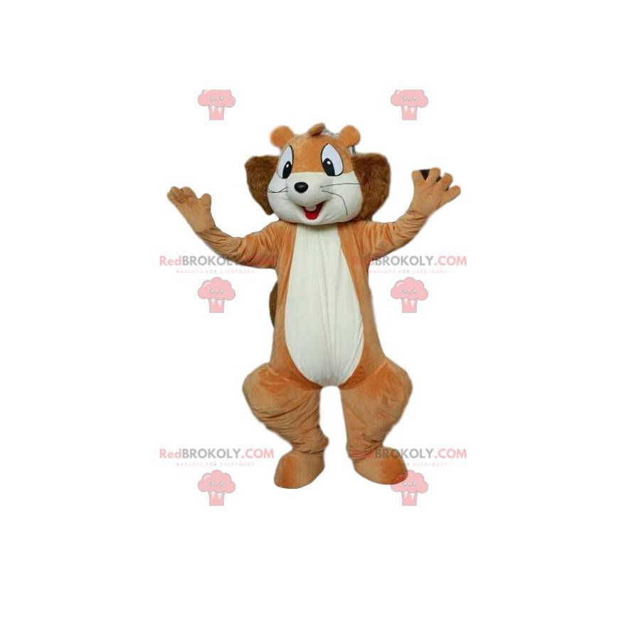 Super enthousiaste eekhoornmascotte. Eekhoorn kostuum. -