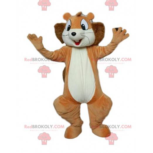Super enthousiaste eekhoornmascotte. Eekhoorn kostuum. -