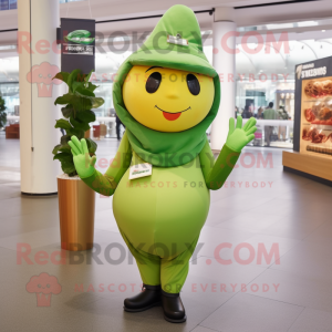 Grøn Mango maskot kostume...